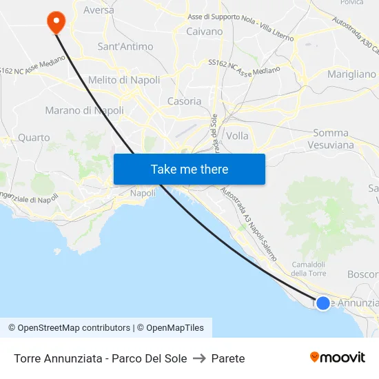 Torre Annunziata - Parco Del Sole to Parete map