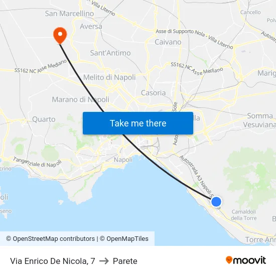 Via Enrico De Nicola, 7 to Parete map