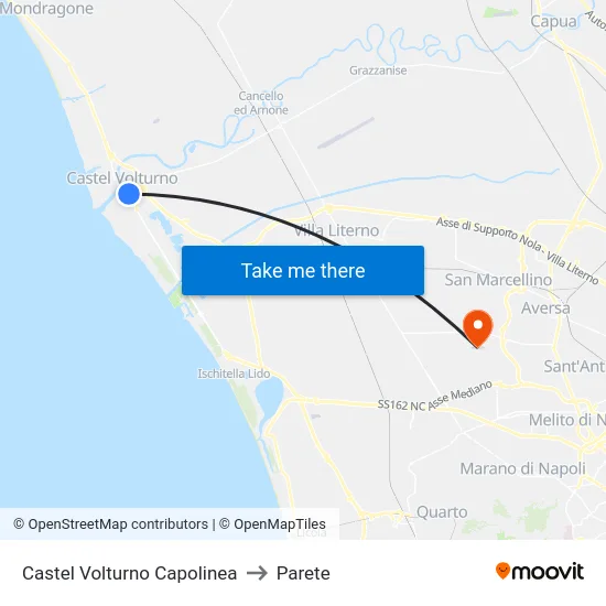 Castel Volturno Capolinea to Parete map