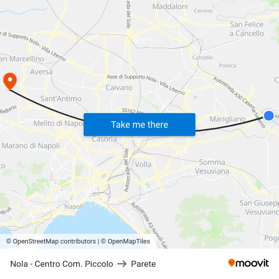 Nola - Centro Com. Piccolo to Parete map