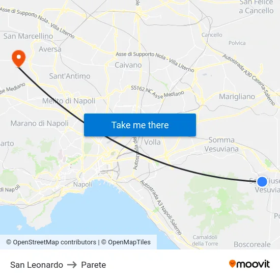 San Leonardo to Parete map
