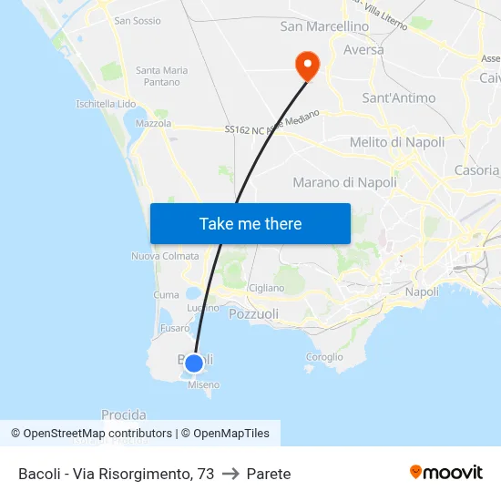 Bacoli - Via Risorgimento, 73 to Parete map