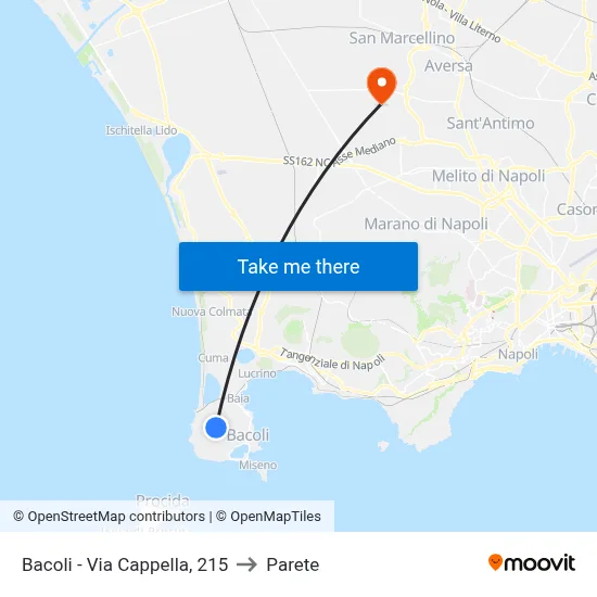 Bacoli - Via Cappella, 215 to Parete map