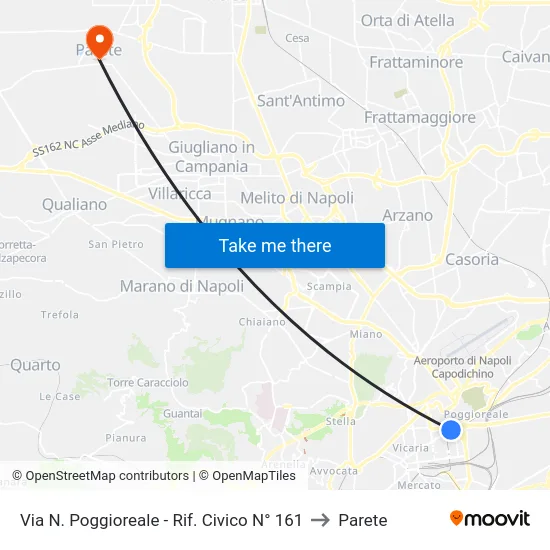 Via N. Poggioreale - Rif. Civico N° 161 to Parete map
