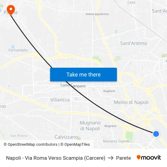 Napoli - Via Roma Verso Scampia (Carcere) to Parete map