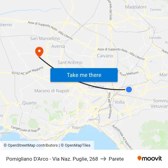 Pomigliano D'Arco - Via Naz. Puglie, 268 to Parete map