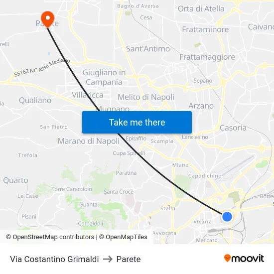 Costantino Grimaldi Street to Parete map