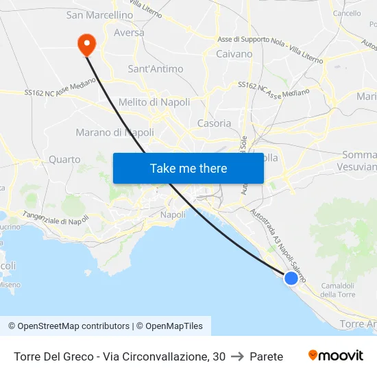 Torre Del Greco - Via Circonvallazione, 30 to Parete map