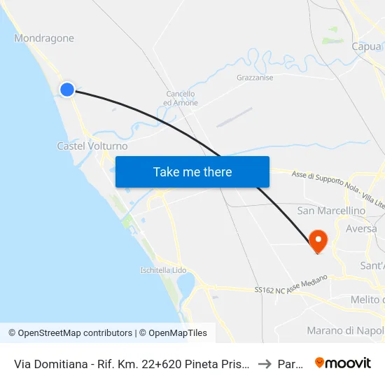 Via Domitiana - Rif. Km. 22+620 Pineta Prisconte to Parete map
