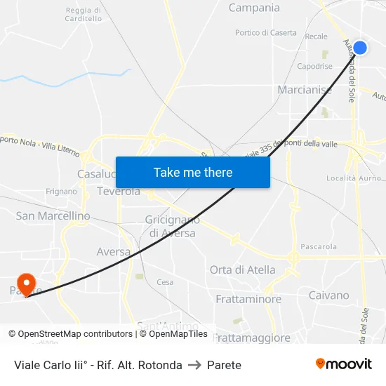Carlo III Avenue - Roundabout to Parete map