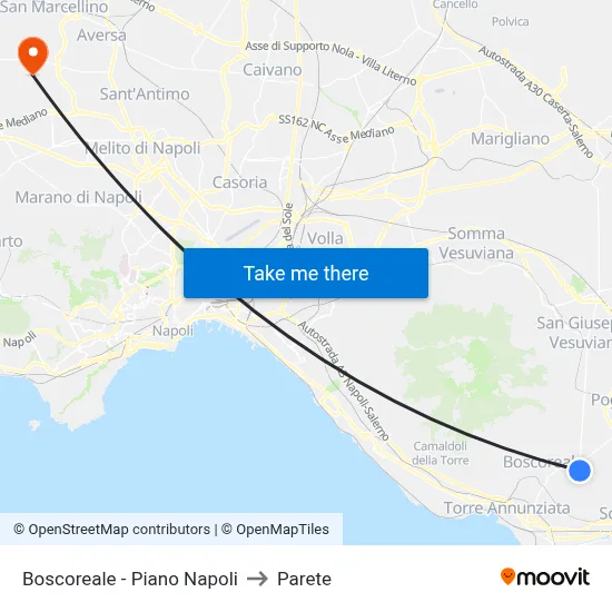 Boscoreale - Piano Napoli to Parete map