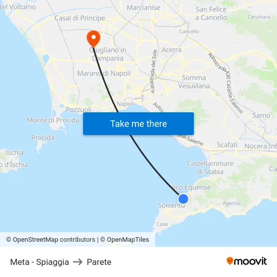 Meta - Spiaggia to Parete map