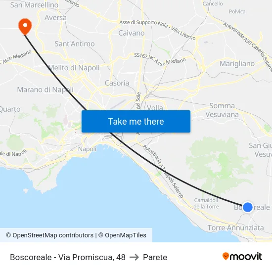 Boscoreale - Via Promiscua, 48 to Parete map