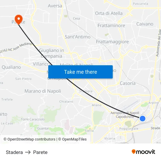 Stadera to Parete map