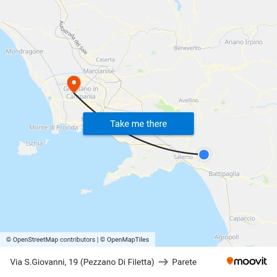 Via San Giovanni, 19 (Pezzano of Filetta) to Parete map