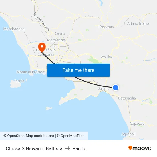 St. John The Baptist Church to Parete map