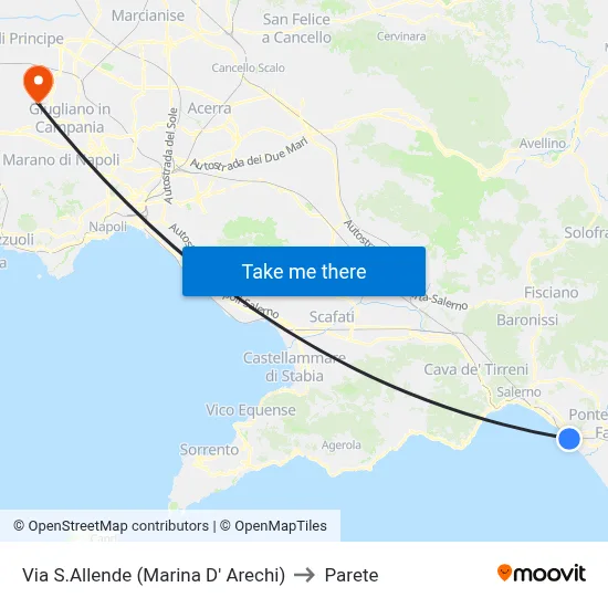 Via S.Allende (Marina D'Arechi) to Parete map