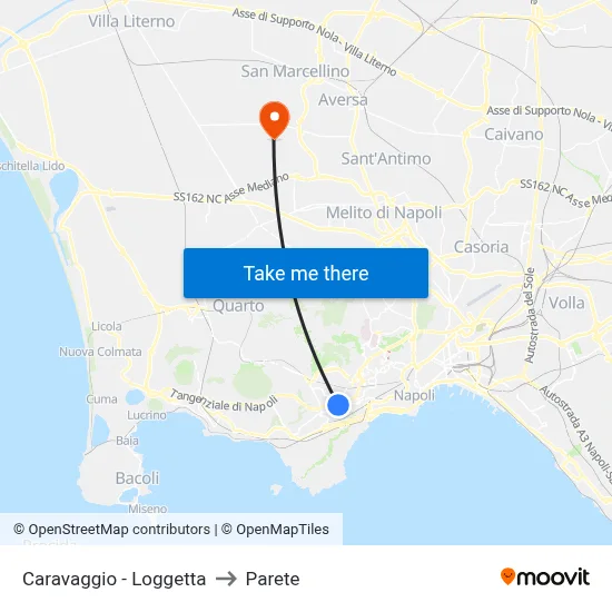 Caravaggio - Loggetta to Parete map