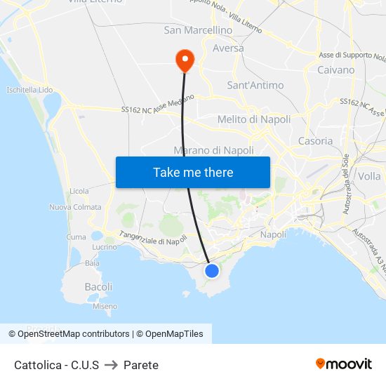 Cattolica - C.U.S to Parete map