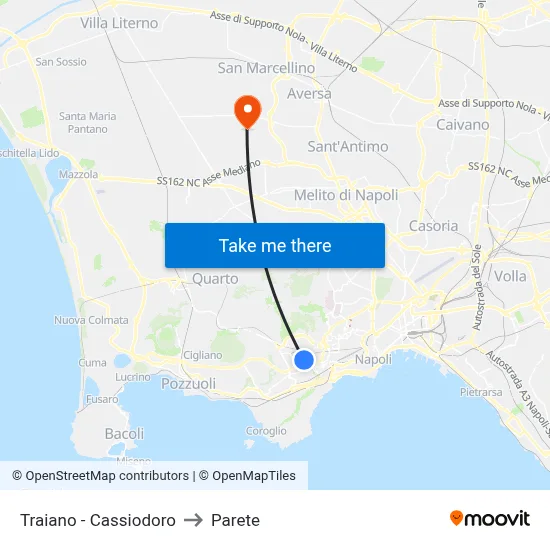 Traiano - Cassiodoro to Parete map