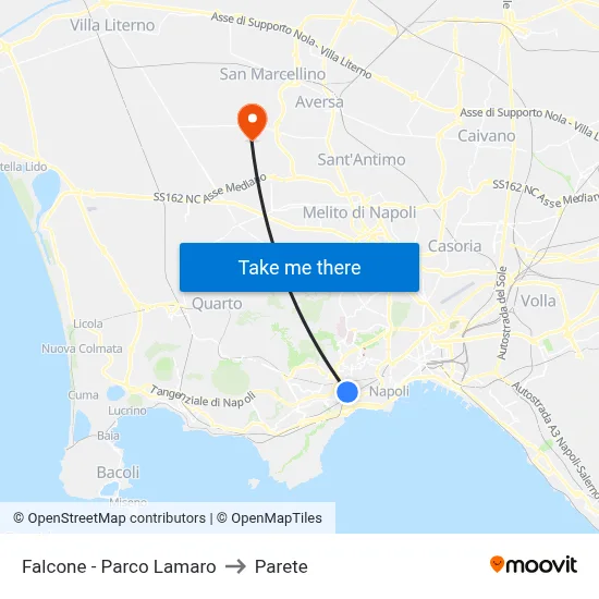 Falcone - Lamaro Park to Parete map