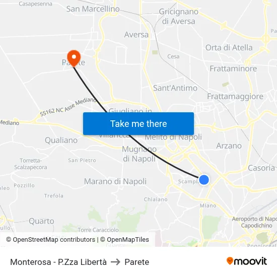 Monterosa - Liberty Square to Parete map