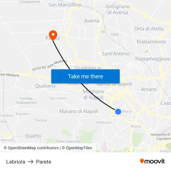 Labriola to Parete map