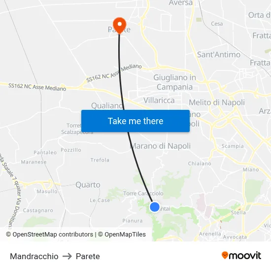 Mandracchio to Parete map