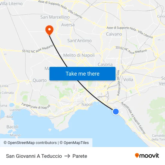 San Giovanni A Teduccio to Parete map