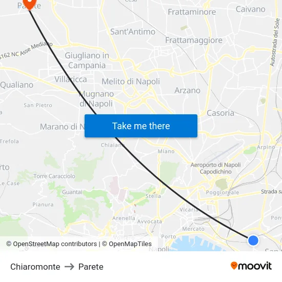 Chiaromonte to Parete map