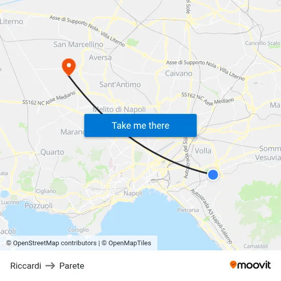 Riccardi to Parete map