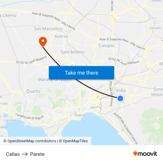 Callas to Parete map