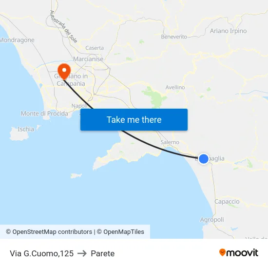 Via G.Cuomo,125 to Parete map