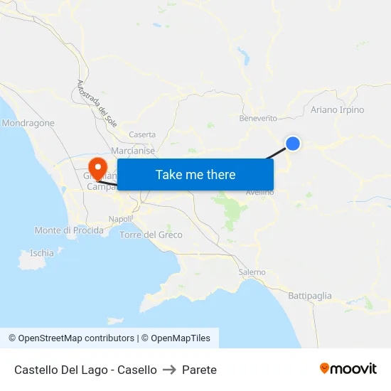 Castello Del Lago - Casello to Parete map