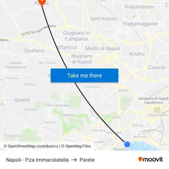 Napoli - P.za Immacolatella to Parete map