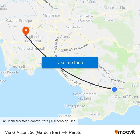 Via G.Atzori, 56 (Garden Bar) to Parete map
