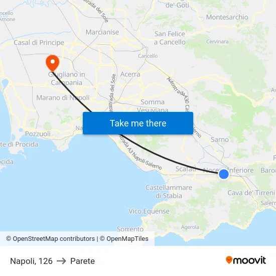 Napoli, 126 to Parete map