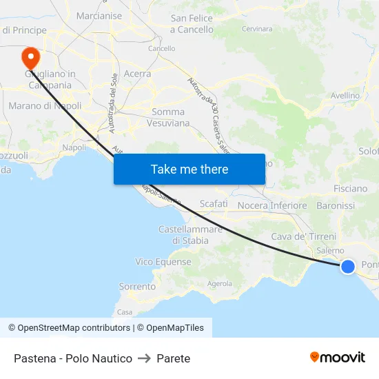 Pastena  - Polo Nautico to Parete map