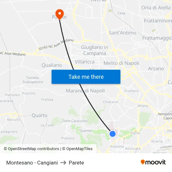 Montesano - Cangiani to Parete map