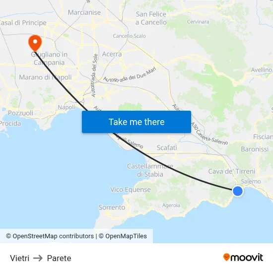 Vietri to Parete map