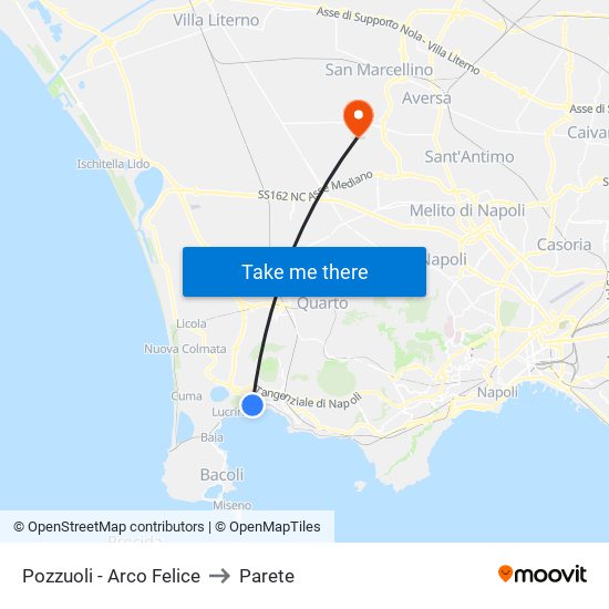 Pozzuoli - Arco Felice to Parete map