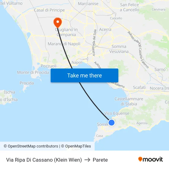 Via Ripa Di Cassano (Klein Wien) to Parete map
