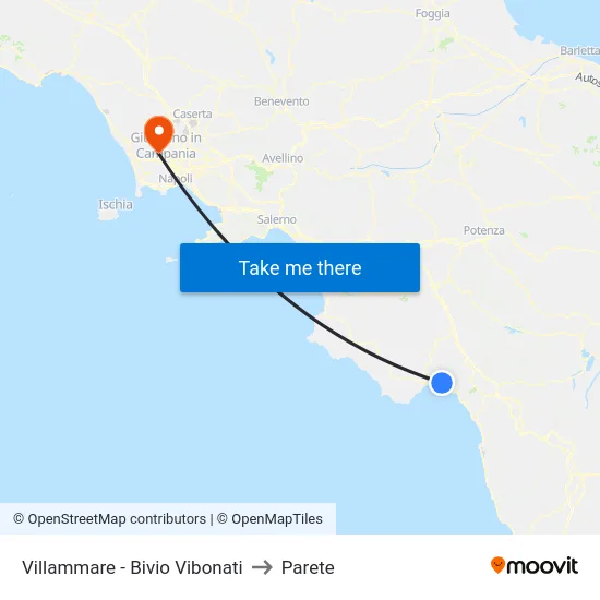 Villammare - Bivio Vibonati to Parete map