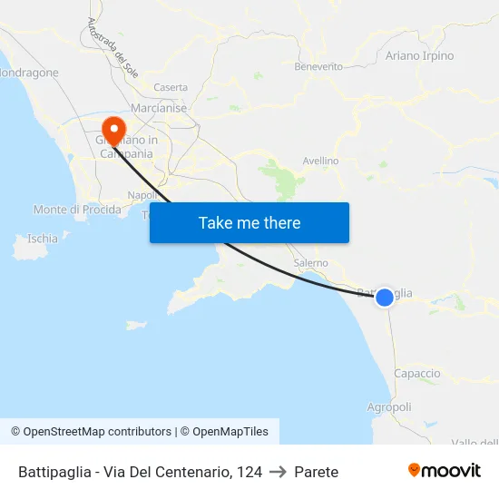 Battipaglia - Via Del Centenario, 124 to Parete map