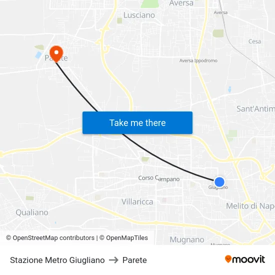 Stazione Metro Giugliano to Parete map