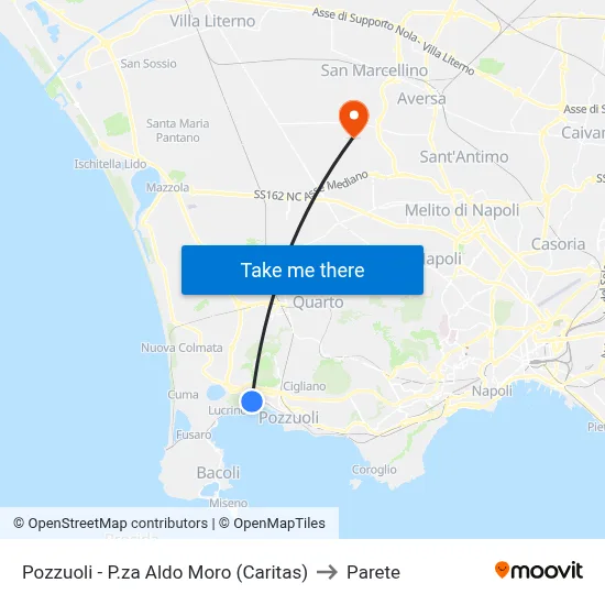 Pozzuoli - P.za Aldo Moro (Caritas) to Parete map