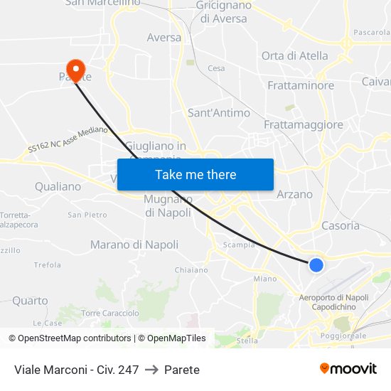 Viale Marconi - Civ. 247 to Parete map