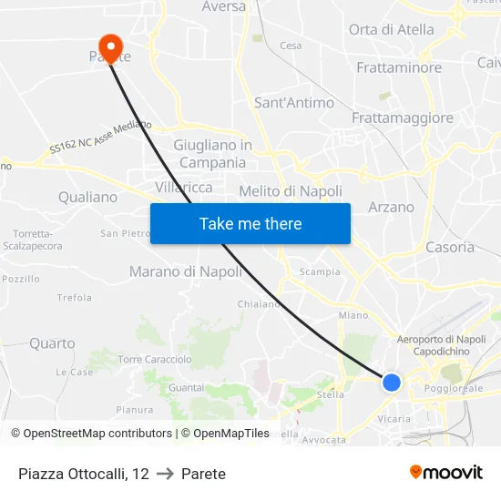 Piazza Ottocalli, 12 to Parete map