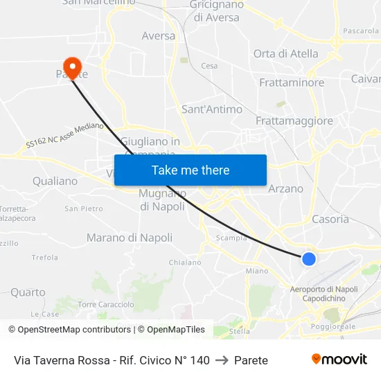 Via Taverna Rossa - Rif. Civico N° 140 to Parete map