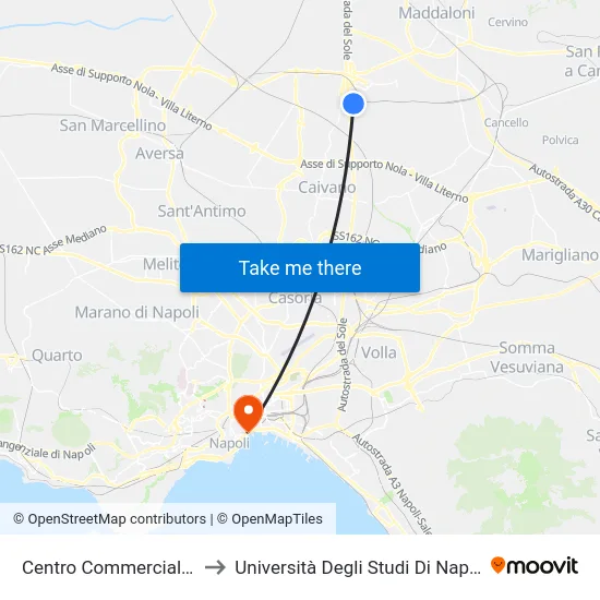 Centro Commerciale Campania to Università Degli Studi Di Napoli ""L'Orientale"" map